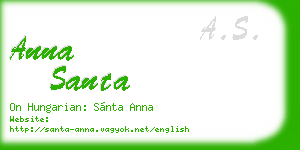 anna santa business card