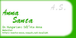 anna santa business card